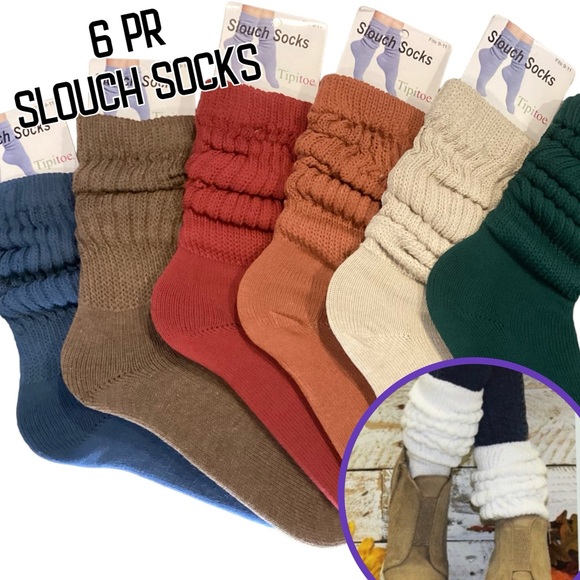 COPY - 🍂6 Pair CHUNKY FALL Slouch Socks Ladies (F) - Picture 9 of 9
